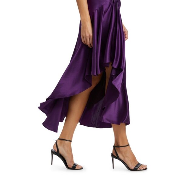 Cinq à Sept Satin Purple Midi Dress - Picture 5 of 12